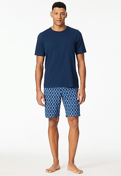 Schiesser Shorty Casual Essentials (2 tlg) mit unifarbenem Oberteil und gem günstig online kaufen