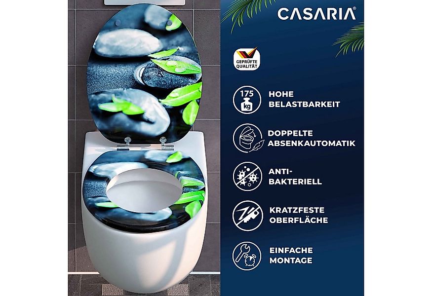 Casaria WC-Sitz, Doppelte Absenkautomatik MDF Holz hygienisch Toilettensitz günstig online kaufen