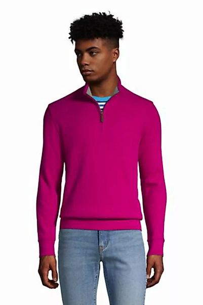 Zipper-Pullover aus Bedford-Ripp, Herren, Größe: L Normal, Lila, Baumwolle, günstig online kaufen