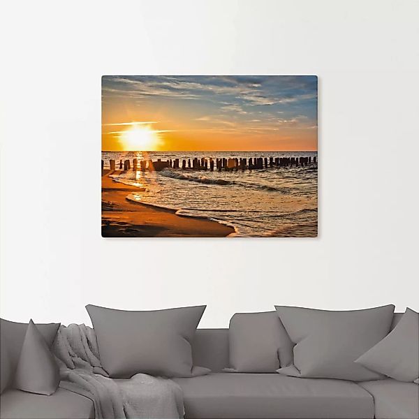 Artland Wandbild »Schöner Sonnenuntergang am Strand«, Strand, (1 St.) günstig online kaufen