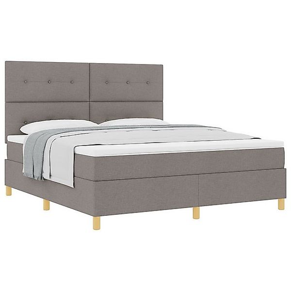 vidaXL Bett Boxspringbett mit Matratze Taupe Stoff (1-tlg) günstig online kaufen