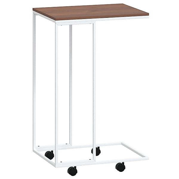 vidaXL Beistelltisch mit Rollen Weiß 40x30x63,5 cm Holzwerkstoff 343098 günstig online kaufen
