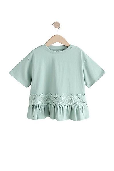 Next T-Shirt T-Shirt mit Spitze und Rüschensaum 100 % Baumwolle (1-tlg) günstig online kaufen