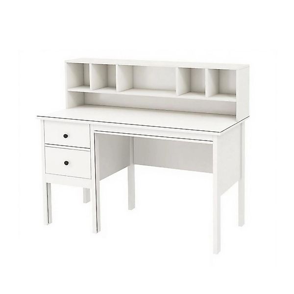 Costway Schreibtisch mit 2 Schubladen und 5 Fächern 120x60x110cm Weiß günstig online kaufen