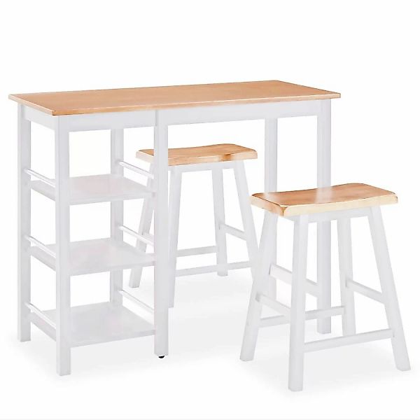 Bar Set 3 Stück Mdf Weiß günstig online kaufen