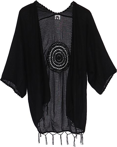 Guru-Shop Kimono Leichte offene Sommerbluse, bestickte.., günstig online kaufen