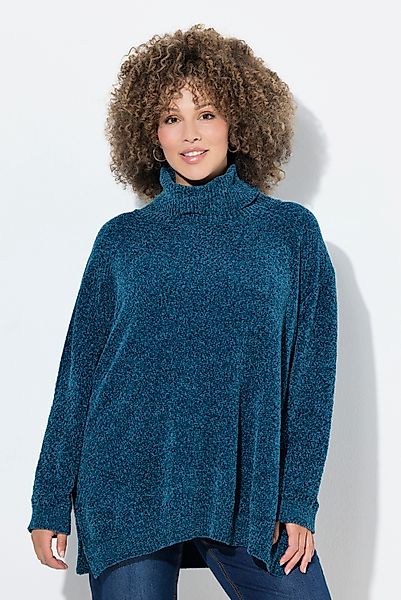 Ulla Popken Longpullover Chenille-Pullover Oversized Stehkragen günstig online kaufen