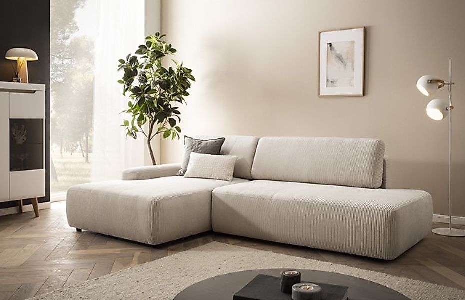 INOSIGN Ecksofa »TORGE, Schlafsofa Cord, Samtvelours u. Strukur fein, Couch günstig online kaufen