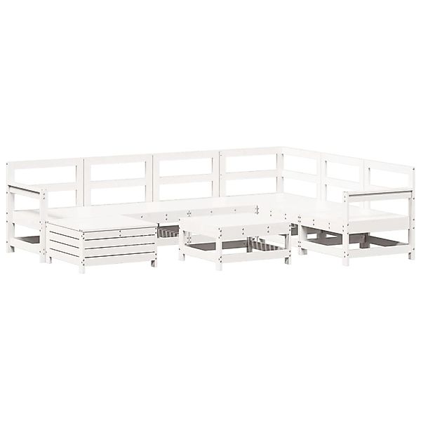 vidaXL 8-Tlg Garten-Sofagarnitur Weiß Massivholz Kiefer 3250581 günstig online kaufen