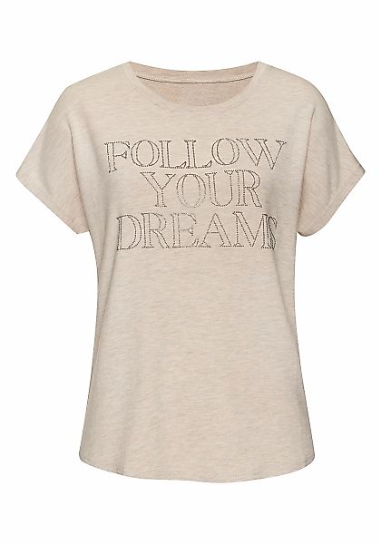 LASCANA Rundhalsshirt "mit Schriftzug aus Strasssteinen", aus hochwertiger günstig online kaufen