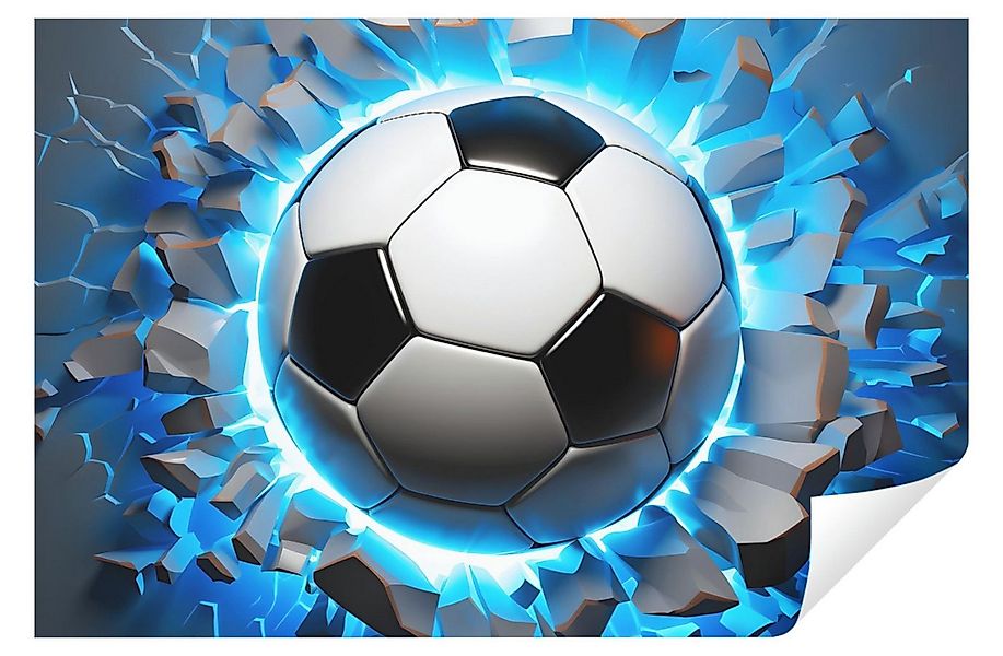 Wallarena Fototapete Kinderzimmer Jungen Fußball 3D Effekt Vlies Tapete Vli günstig online kaufen