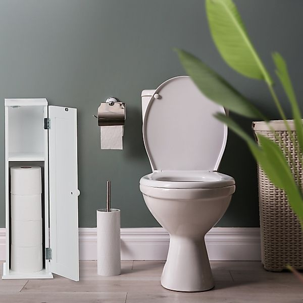 relaxdays Badregal Schmaler Toilettenschrank mit 2 günstig online kaufen