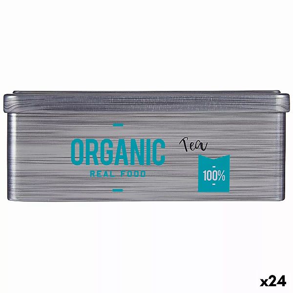 Teebox Organic Tea Grau Weißblech (11 X 7,1 X 18 Cm) (24 Stück) günstig online kaufen