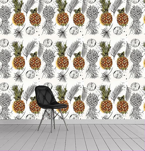 queence Vinyltapete »Caitlyn«, bedruckt-Motiv-botanisch-floral-gemustert-na günstig online kaufen