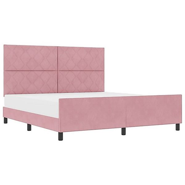 vidaXL Bett Bettgestell Rosa 180x200 cm Velours (1-tlg) günstig online kaufen