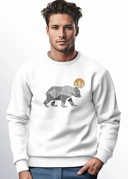 Neverless Sweatshirt Neverless® Sweatshirt Polygon Bär Mond Outdoor Wandern günstig online kaufen