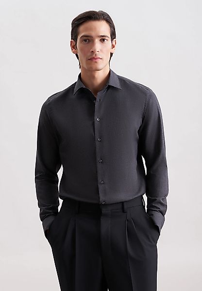 seidensticker Flanellhemd "Schwarze Rose" Slim 1/1 Kentkragen Uni günstig online kaufen