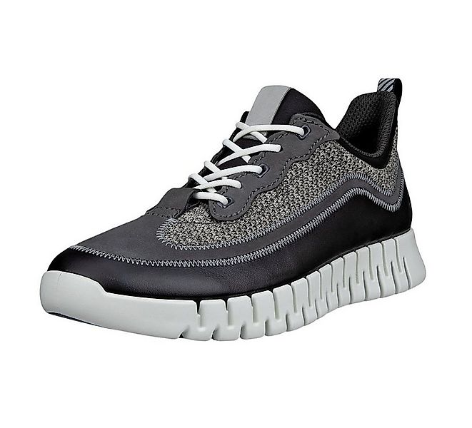 Ecco Gruuv Lea (Premium-Leder, Mesh-Gewebe) schwarz/grau Herren Sneaker günstig online kaufen