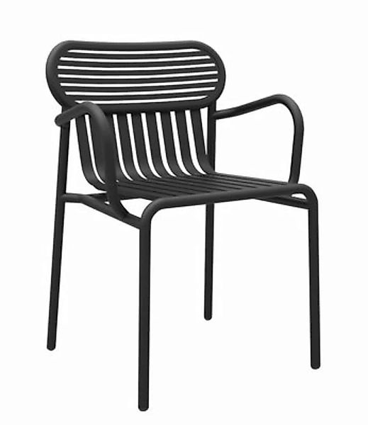 Stapelbarer Sessel Week-end metall schwarz / Aluminium - Petite Friture - S günstig online kaufen