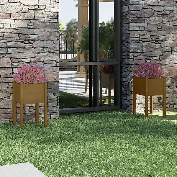 vidaXL Blumentopf Pflanzkübel 2 Stk. Honigbraun günstig online kaufen