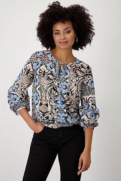 Monari Langarmbluse Bluse Ornament allover Mit Rundhalsausschnitt mit Schli günstig online kaufen