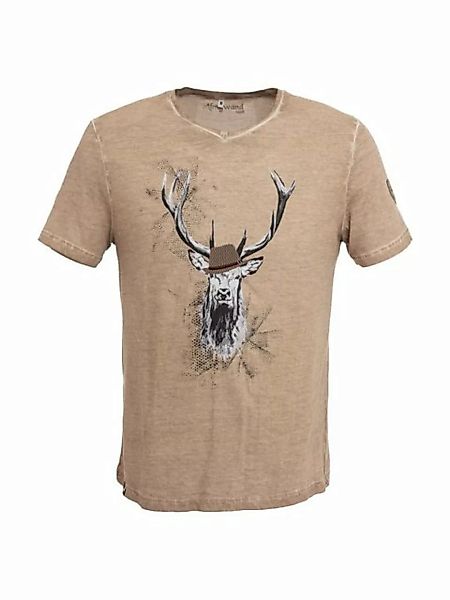 Almgwand Trachtenshirt T-Shirt DRISTENALM hellbraun günstig online kaufen