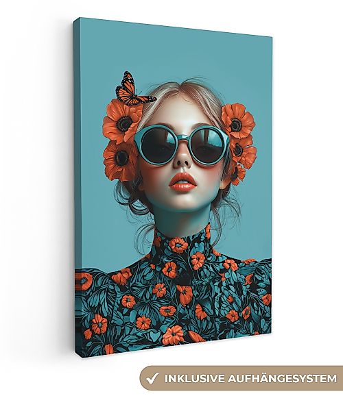 OneMillionCanvasses® Leinwandbild Frau - Blau - günstig online kaufen