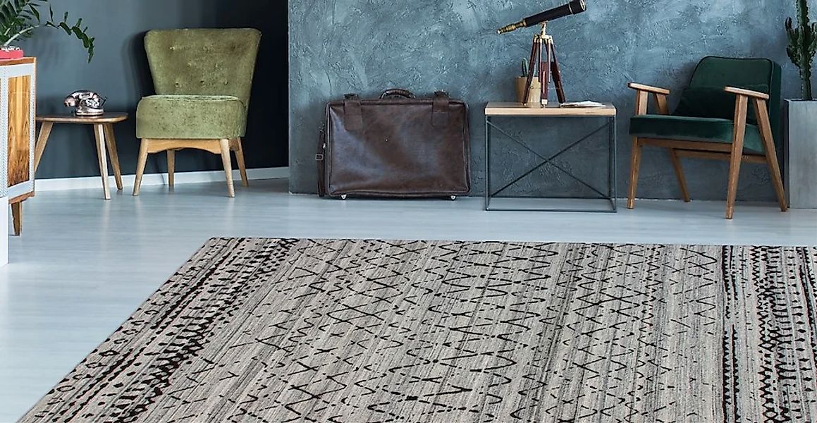 calo-deluxe Teppich "Roxy 130" rechteckig 6 mm Höhe Flachgewebe, Wohnzimmer günstig online kaufen