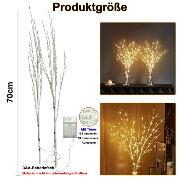 MUPOO LED-Leuchtzweig LED Leuchtzweig LED-Dekolicht Batteriebetrieben günstig online kaufen
