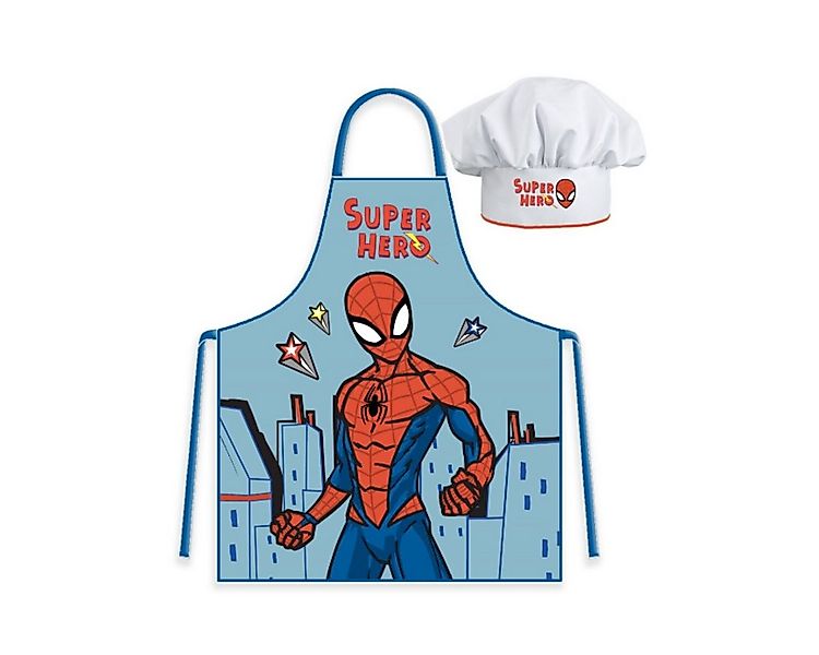 Spiderman Kochschürze Spiderman Kinder Küchenset Schürze und Mütze günstig online kaufen