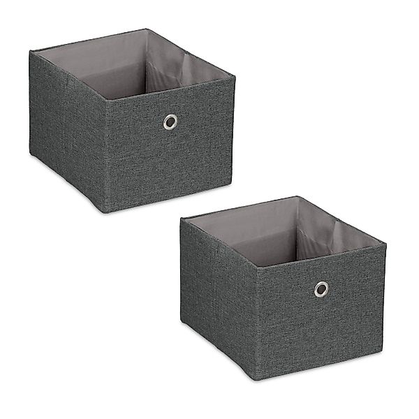 relaxdays Aufbewahrungsbox im 2er Set, Dunkelgrau günstig online kaufen