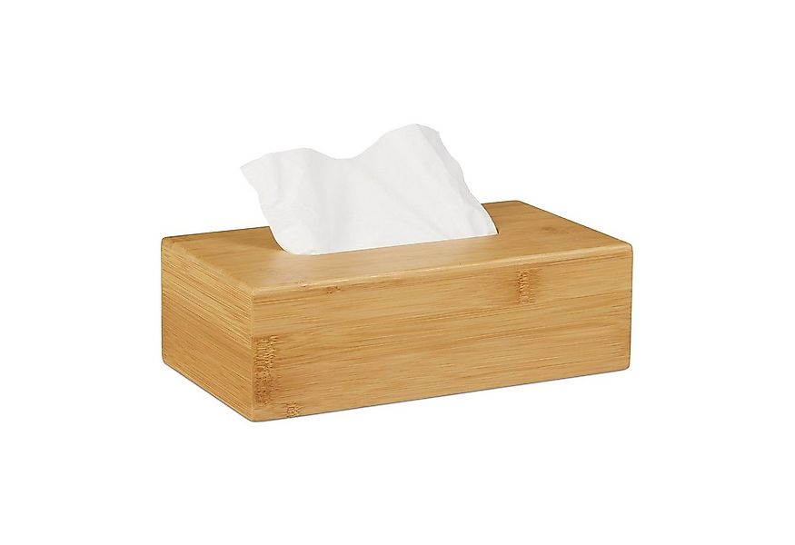 relaxdays Kosmetikbox Kosmetiktücherbox Bambus 27,5 cm günstig online kaufen