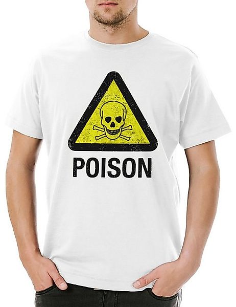 Urban Backwoods Print-Shirt Caution Poison Vintage Logo Sign Herren T-Shirt günstig online kaufen