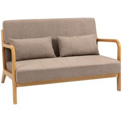 HOMCOM 2-Sitzer Sofa Zweisitzer mit Kissen, günstig online kaufen