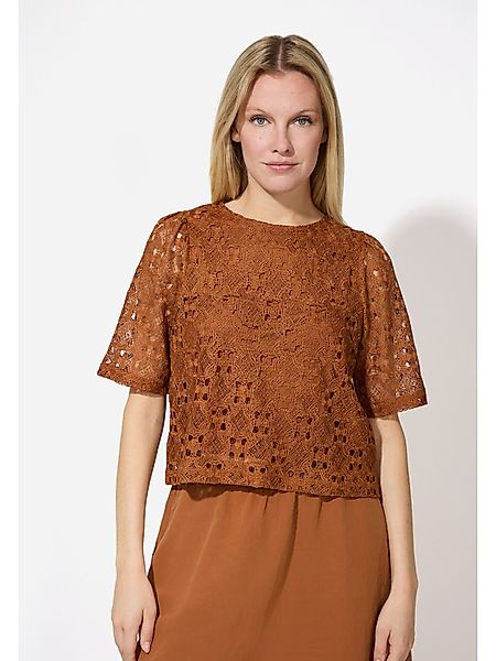MORE&MORE Kurzarmbluse Spitzenbluse günstig online kaufen