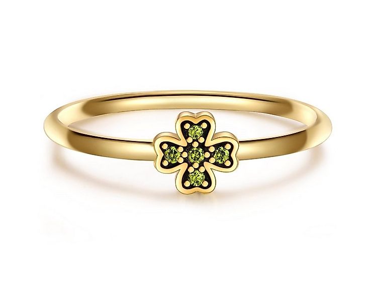 Glanzstücke München Silberring Kleeblatt gelbgold, aus Sterling Silber günstig online kaufen