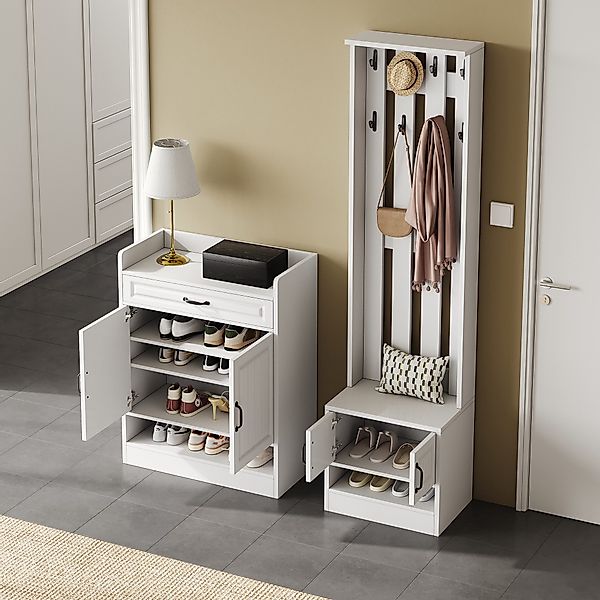 STILVORA Garderoben-Set mit Schuhschrank&Garderobe,2er-Set Garderobenset Wa günstig online kaufen