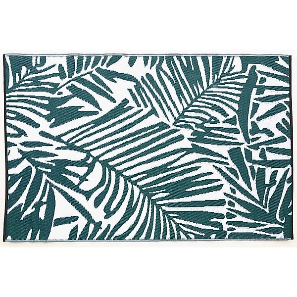 Jet-Line Outdoorteppich Lorena Waldgrün Blattmuster 120 x 180 cm günstig online kaufen