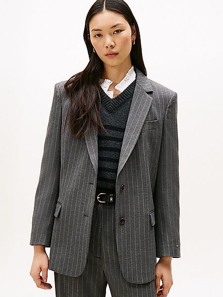 Tommy Hilfiger Longblazer PINSTRIPE RELAXED BLAZER mit Nadelstreifen günstig online kaufen