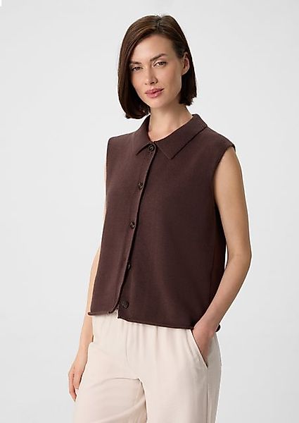 comma casual identity Strickjacke Strickweste aus Baumwollmix mit Umlegekra günstig online kaufen