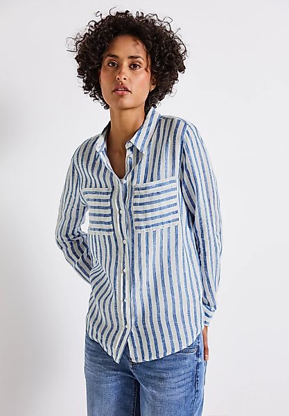STREET ONE Langarmbluse, im Streifen-Design und als reinem Leinen günstig online kaufen