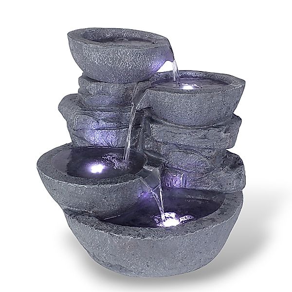 Arnusa Gartenbrunnen großer LED Springbrunnen Wasserfall günstig online kaufen