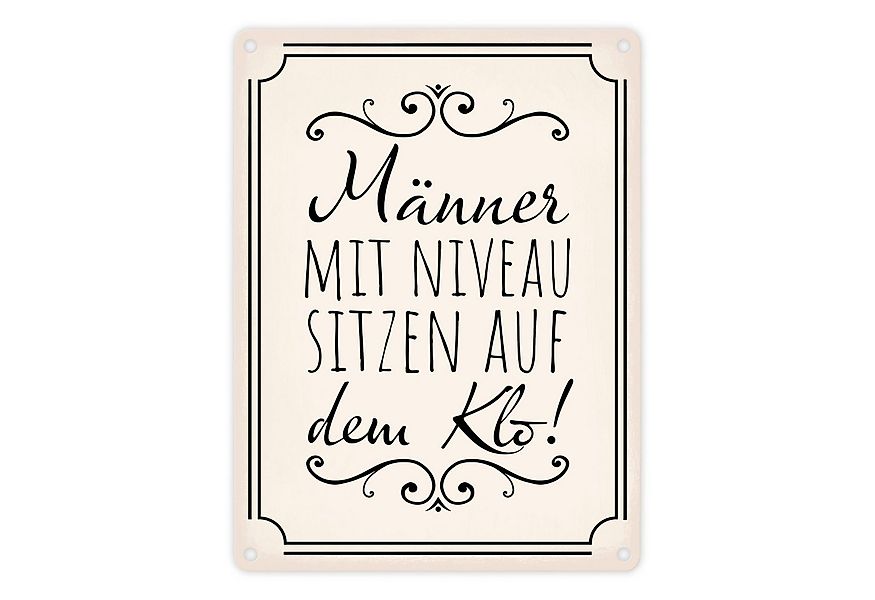 speecheese Metallschild Männer mit Niveau sitzen auf dem Klo Metallschild i günstig online kaufen