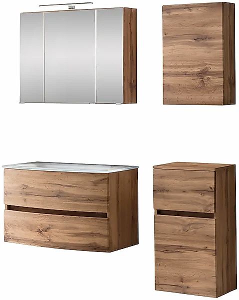 welltime Badezimmer-Set »Kaunas«, (Set, 4 St.), Breite 120 cm, Soft Close F günstig online kaufen