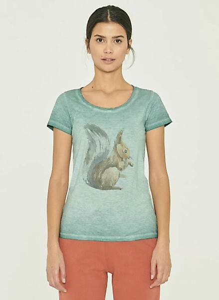Garment Dyed T-shirt Aus Bio-baumwolle Mit Eichhörnchen-print günstig online kaufen