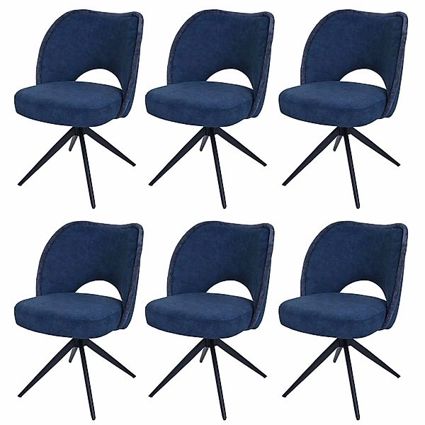 MCW Esszimmerstuhl N72 6er-Set Blau günstig online kaufen
