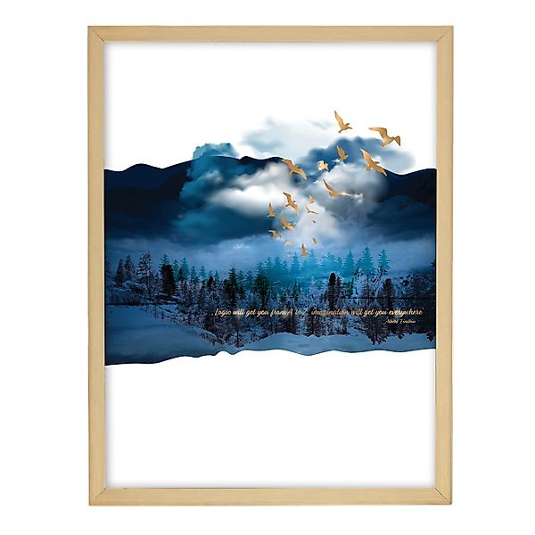 Wandbild Imagination 30x40cm gold&navy, 30 x 40 cm günstig online kaufen