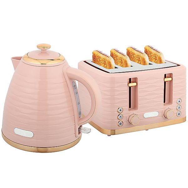 HOMCOM Wasserkocher Toaster Set Frühstück-Set mit 1,7L Wasserkocher, 4 Sche günstig online kaufen