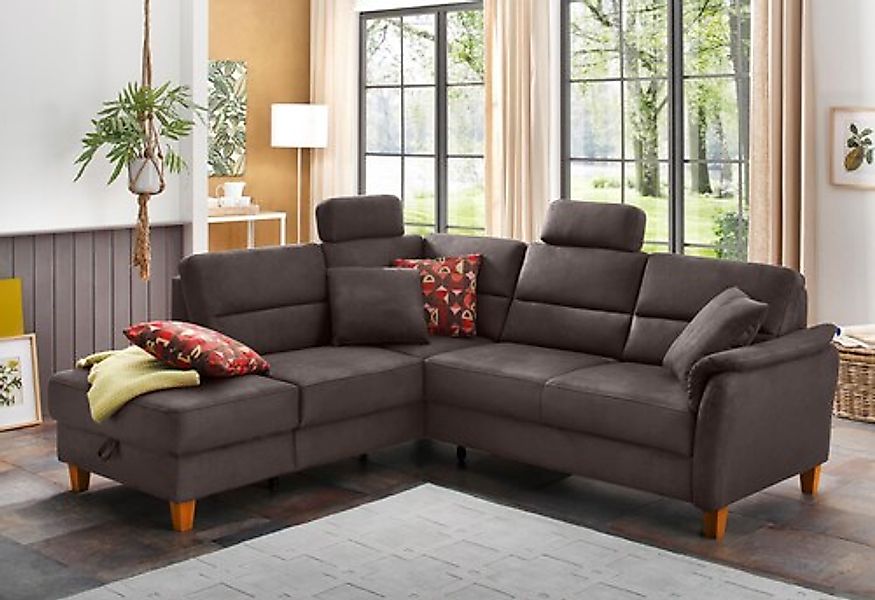 Home affaire Ecksofa »Palmera L-Form, B: 236 cm« optional Bettfunktion & Be günstig online kaufen