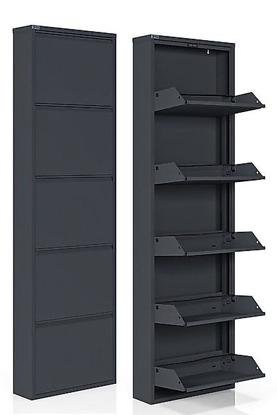 Kaufexpress GmbH Schuhschrank Schuhregal Metall 2–5 Klappen – schmal, monti günstig online kaufen